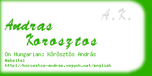 andras korosztos business card